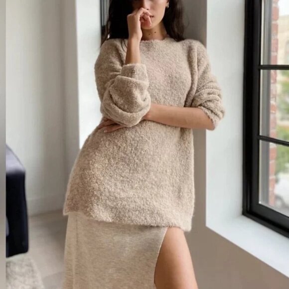 Aritzia Wilfred Seissan Alpaca Wool Sweater Birch Size 1/ Small - Picture 3 of 11